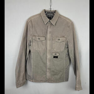 Armani Exchange Reversible Jacket Cotton Brown Gray Plaid Size S
